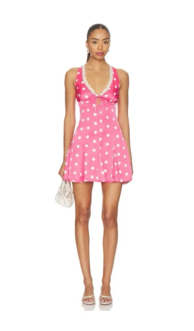 For Love & Lemons Lillian Mini Dress In Pink