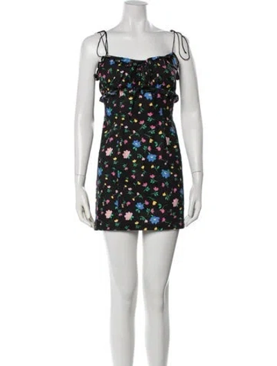 Pre-owned For Love & Lemons Linen Mini Dress W/ Tags In Black/metallic