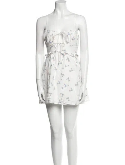 Pre-owned For Love & Lemons Linen Mini Dress In White