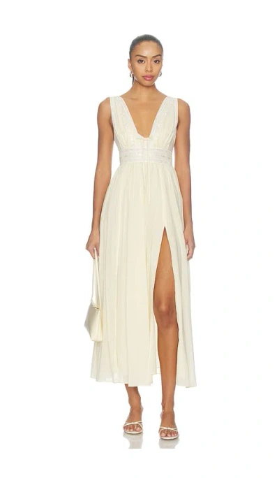 For Love & Lemons Lisa Maxi Slip Dress In White