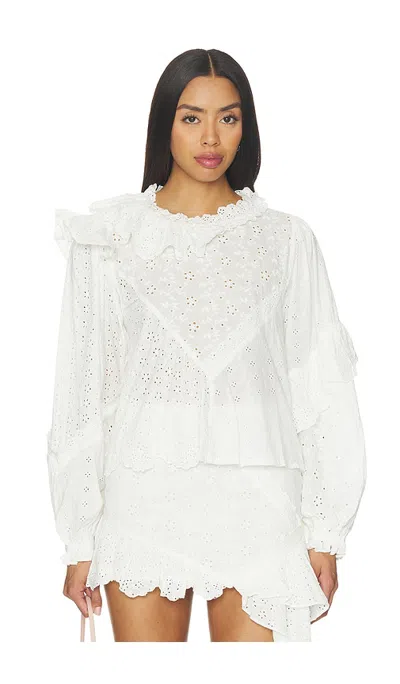 For Love & Lemons Lola Top In White
