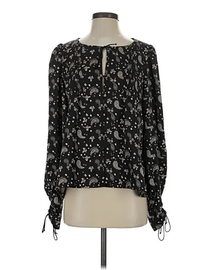 Pre-owned For Love & Lemons Long Sleeve Blouse In Black