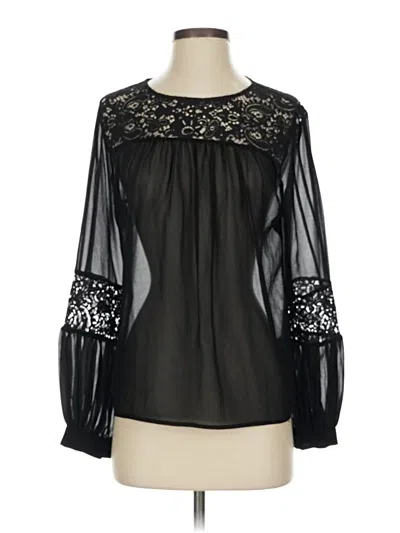 Pre-owned For Love & Lemons Long Sleeve Blouse In Black