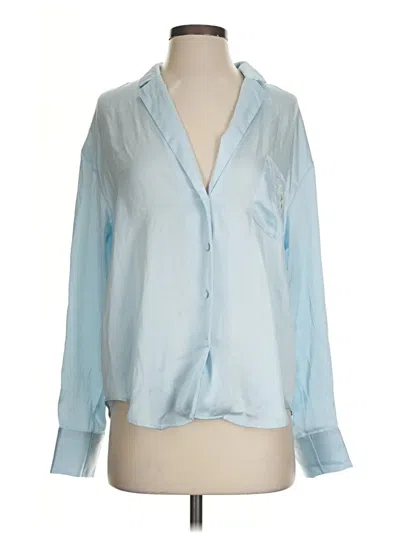 Pre-owned For Love & Lemons Long Sleeve Blouse In Blue