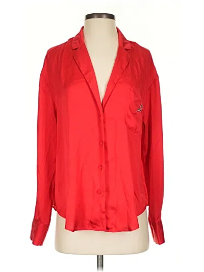 Pre-owned For Love & Lemons Long Sleeve Blouse In Red
