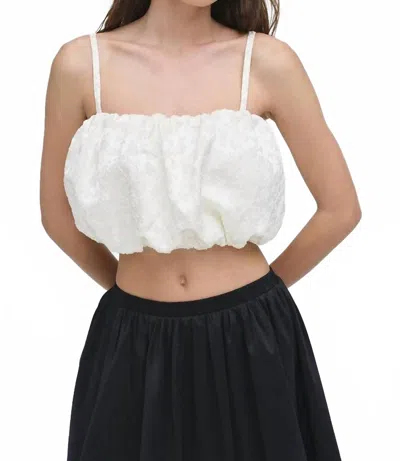 For Love & Lemons Lorenne Crop Top In White