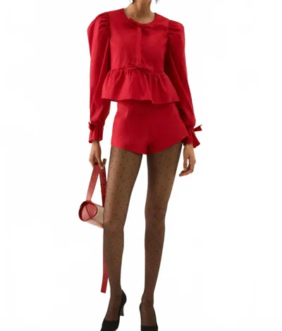 For Love & Lemons Lucia Pull-on Short In Red