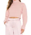 For Love & Lemons Madeline Turtleneck Sweater In Pink In Pink