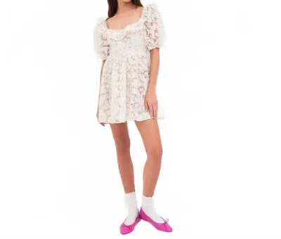 For Love & Lemons Magnolia Mini Dress In White
