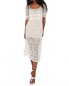 For Love & Lemons Marilyn Midi Dress In Cream In White