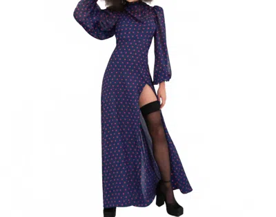 For Love & Lemons Mavis Maxi Dress In Blue Multi In Purple