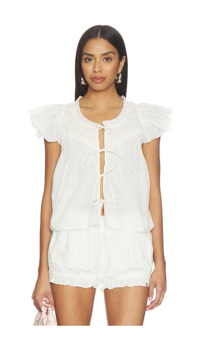 For Love & Lemons Megan Top In White