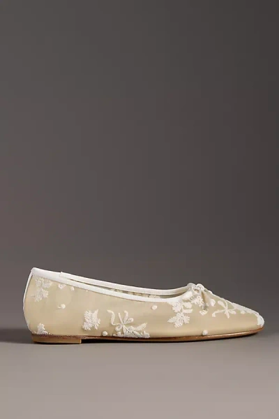For Love & Lemons Mesh Ballet Flats In Neutral