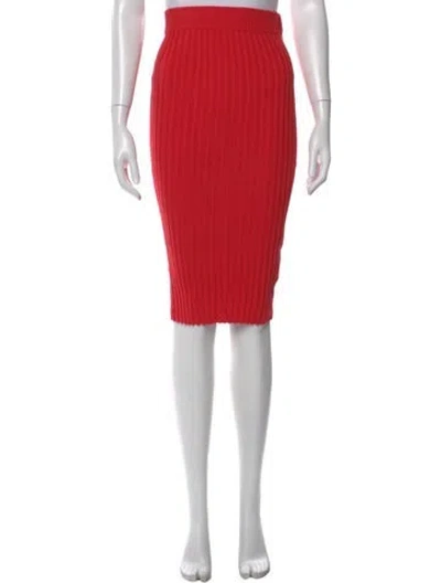 Pre-owned For Love & Lemons Midi Length Skirt In Red
