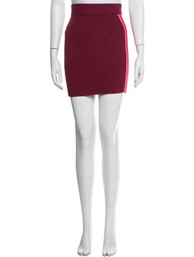Pre-owned For Love & Lemons Mini Skirt In Burgundy