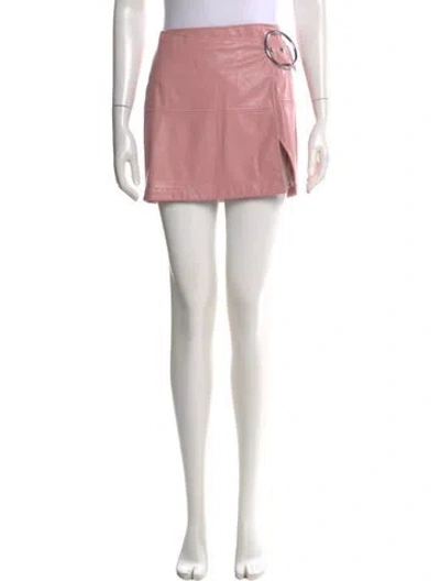 Pre-owned For Love & Lemons Mini Skirt In Pink