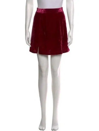 Pre-owned For Love & Lemons Mini Skirt In Red