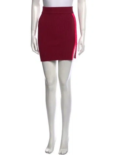 Pre-owned For Love & Lemons Mini Skirt In Red