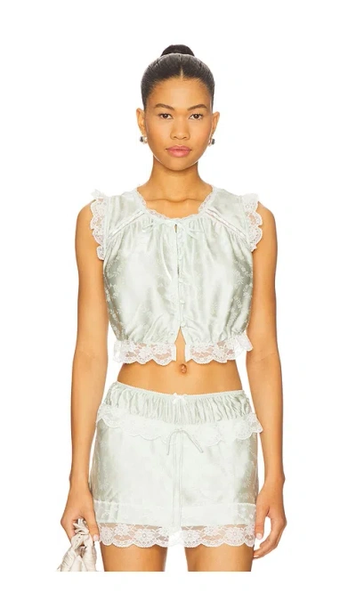 For Love & Lemons Mint Twist Top