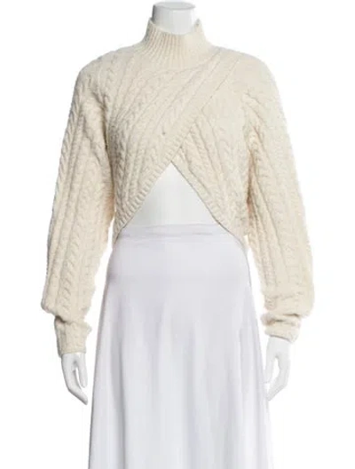 Pre-owned For Love & Lemons Mock Neck Sweater In Neutral