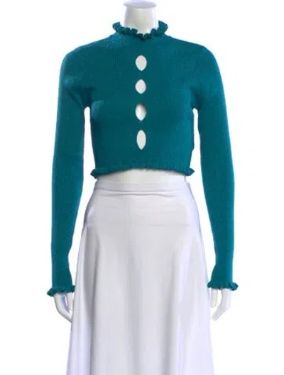 Pre-owned For Love & Lemons Mock Neck Sweater W/ Tags In Blue