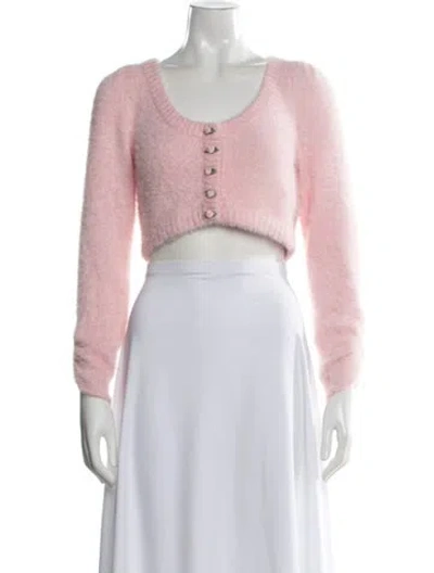 Pre-owned For Love & Lemons Mohair Crew Neck Sweater In Pink