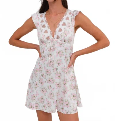 For Love & Lemons Naima Slip Dress In Pink In Multi