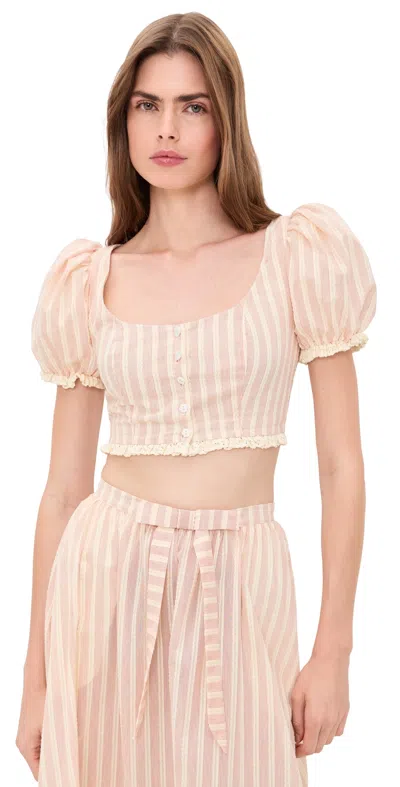 For Love & Lemons Naomi Crop Top Red In Neutral