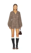 For Love & Lemons Nathalie Knit Romper In Brown