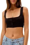 For Love & Lemons Neve Crop Tank Sweater In Black