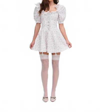For Love & Lemons Noam Mini Dress In Cream In White