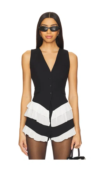 For Love & Lemons Noemie Vest In Black