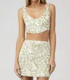 For Love & Lemons Aiko Mini Skirt High Waist In Green