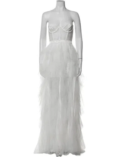 Pre-owned For Love & Lemons Nylon Long Dress In White
