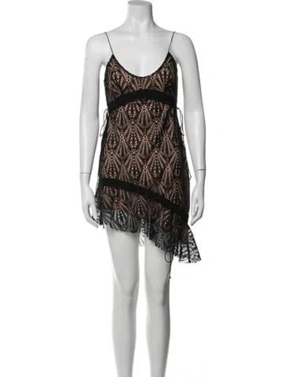 Pre-owned For Love & Lemons Nylon Mini Dress In Black/neutrals