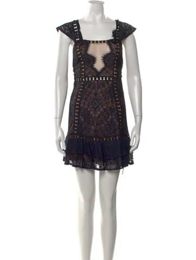 Pre-owned For Love & Lemons Nylon Mini Dress In Blue