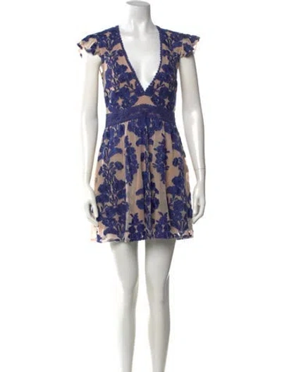 Pre-owned For Love & Lemons Nylon Mini Dress In Neutrals