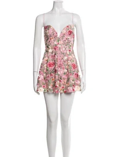 Pre-owned For Love & Lemons Nylon Mini Dress In Neutrals/pink