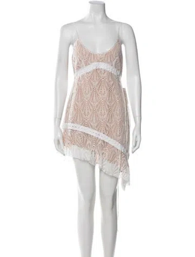 Pre-owned For Love & Lemons Nylon Mini Dress W/ Tags In Neutral