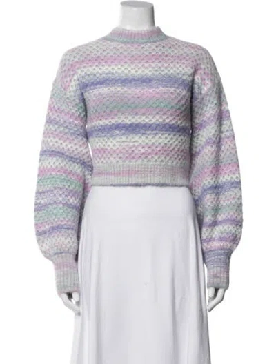 Pre-owned For Love & Lemons Nylon Striped Sweater In Blue