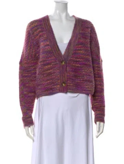 Pre-owned For Love & Lemons Nylon Striped Sweater In Purple