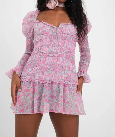 For Love & Lemons Oakley Mini Dress In Pink Floral