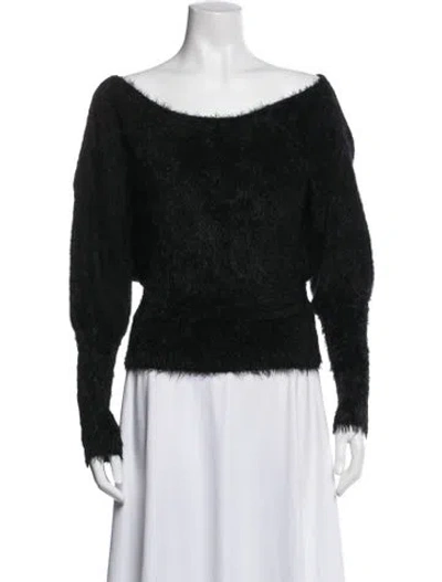 Pre-owned For Love & Lemons Off-the-shoulder Long Sleeve Top In Black