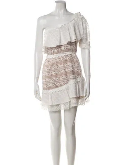 Pre-owned For Love & Lemons One-shoulder Mini Dress In Neutral