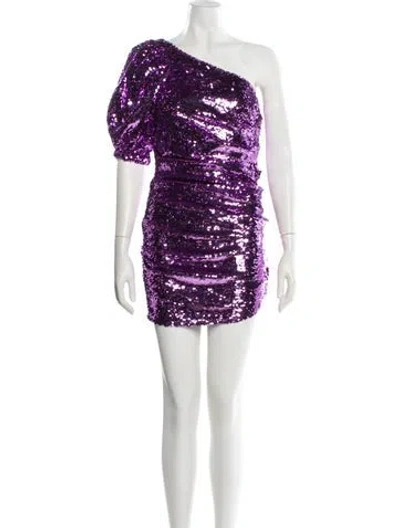 Pre-owned For Love & Lemons One-shoulder Mini Dress In Purple