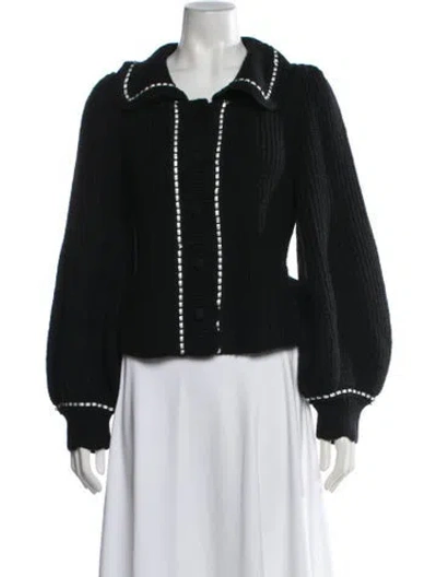 Pre-owned For Love & Lemons Open Front Sweater In Black