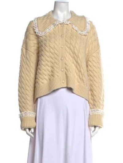 Pre-owned For Love & Lemons Open Front Sweater In Neutrals