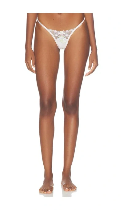 For Love & Lemons Pastel Bouquets Thong Panty In Pink