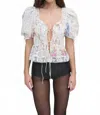 For Love & Lemons Patchwork Violette Top In Pink Multi In White