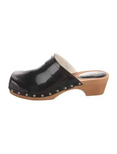 Pre-owned For Love & Lemons Patent Leather Mules In Black